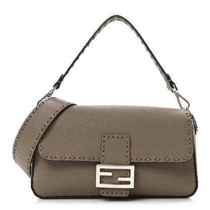 Fendi Cuoio Roma Sellerissima Nappa Sintetica Tape Stitch Baguette Corda 1 of 9