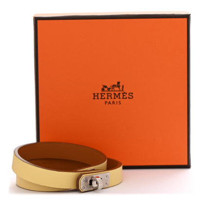Hermes Swift Mini Kelly Double Tour Bracelet T3 Jaune Poussin 8 of 8