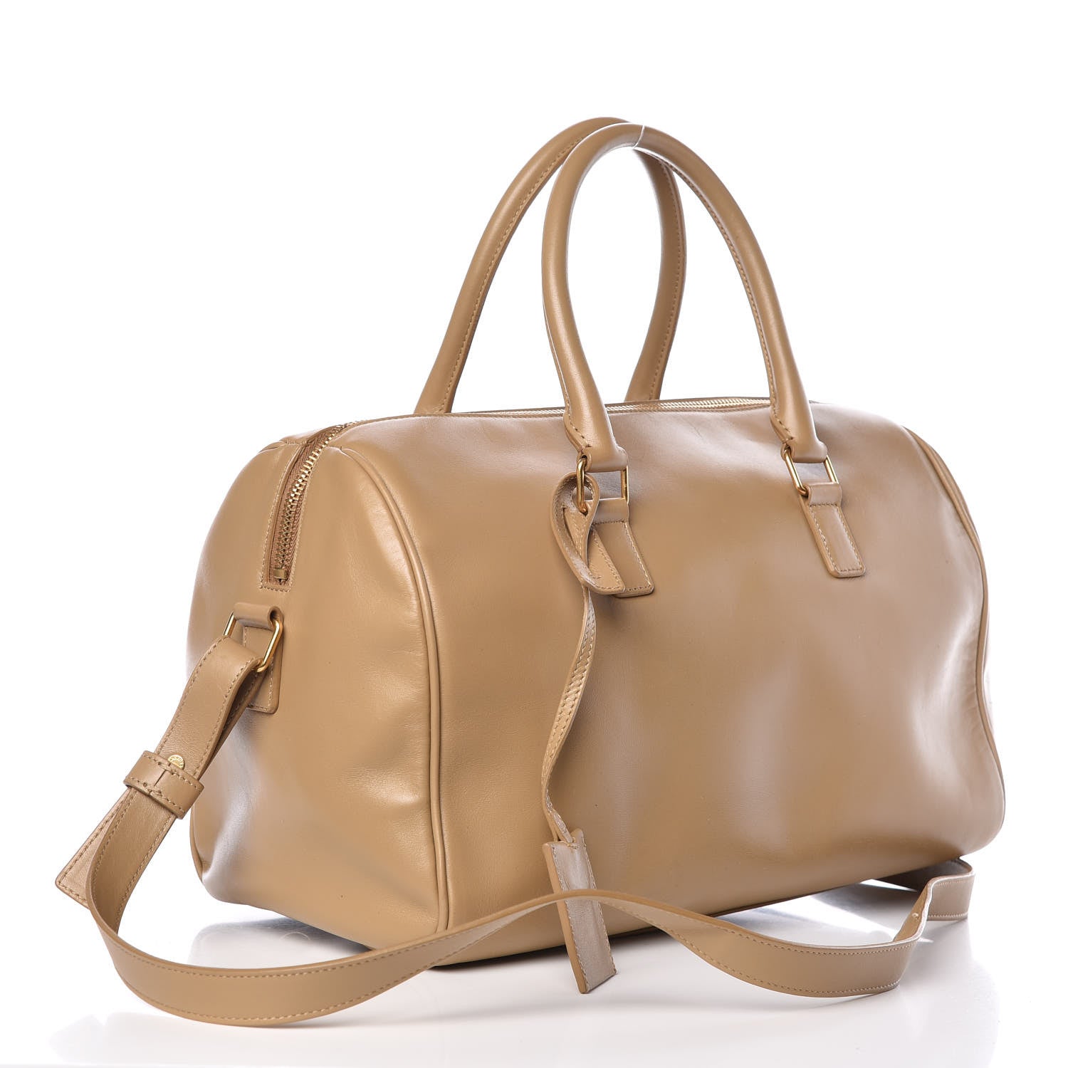 Saint Laurent Smooth Calfskin Bi-Color Duffle 6 Beige Black 3 of 15