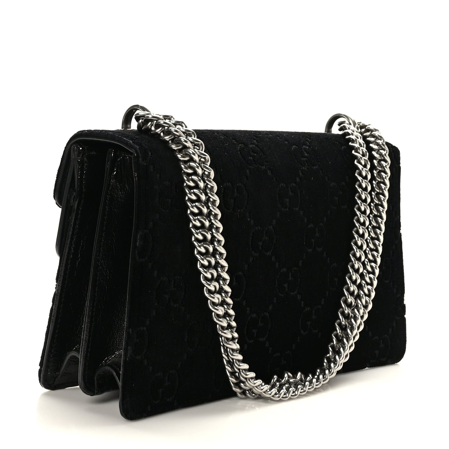 Velvet GG Monogram Small Dionysus Shoulder Bag Black