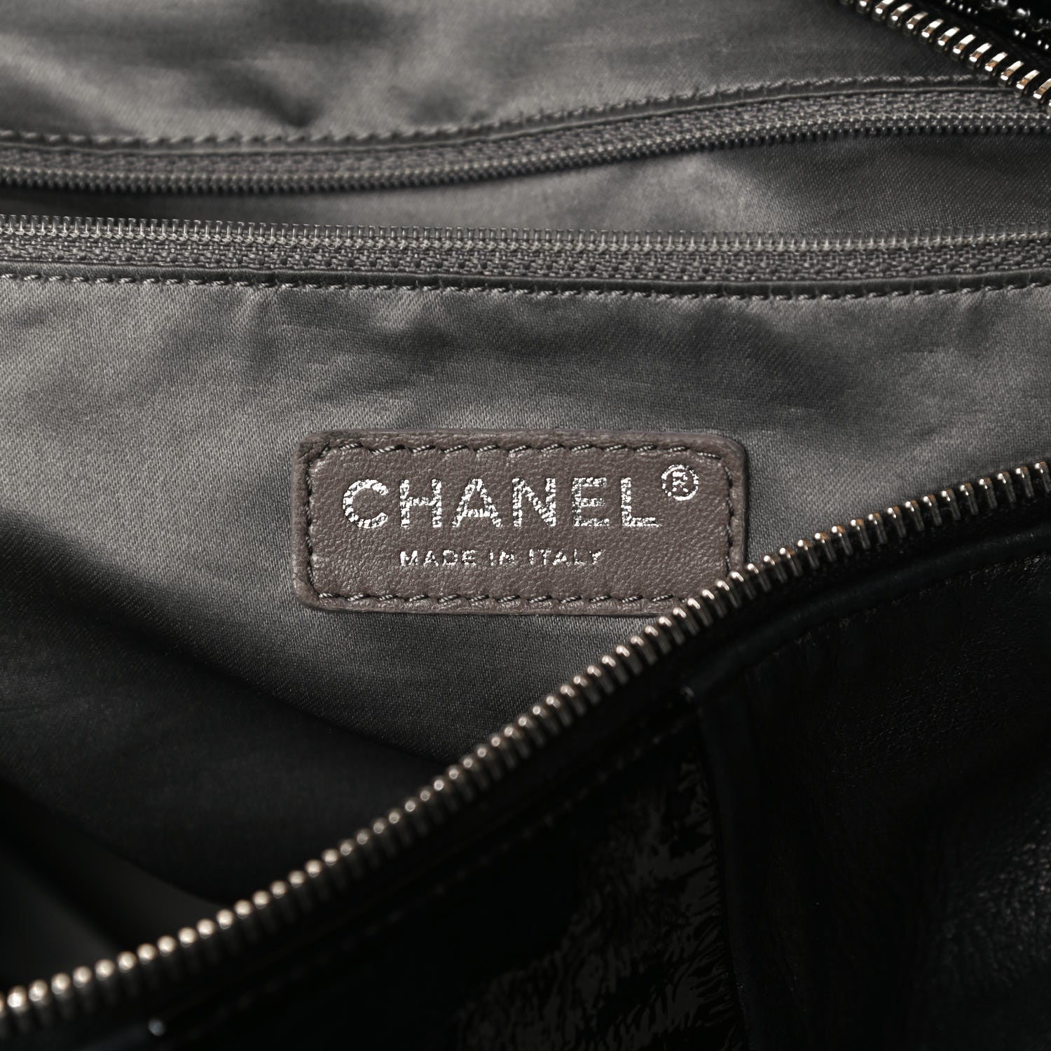 Chanel Lambskin Patent Calfskin Brooklyn Patchwork Hobo Black 6 of 12