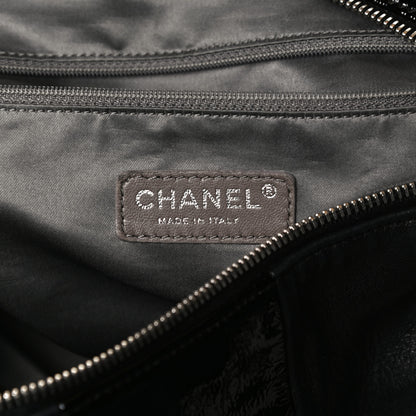 Chanel Lambskin Patent Calfskin Brooklyn Patchwork Hobo Black 6 of 12