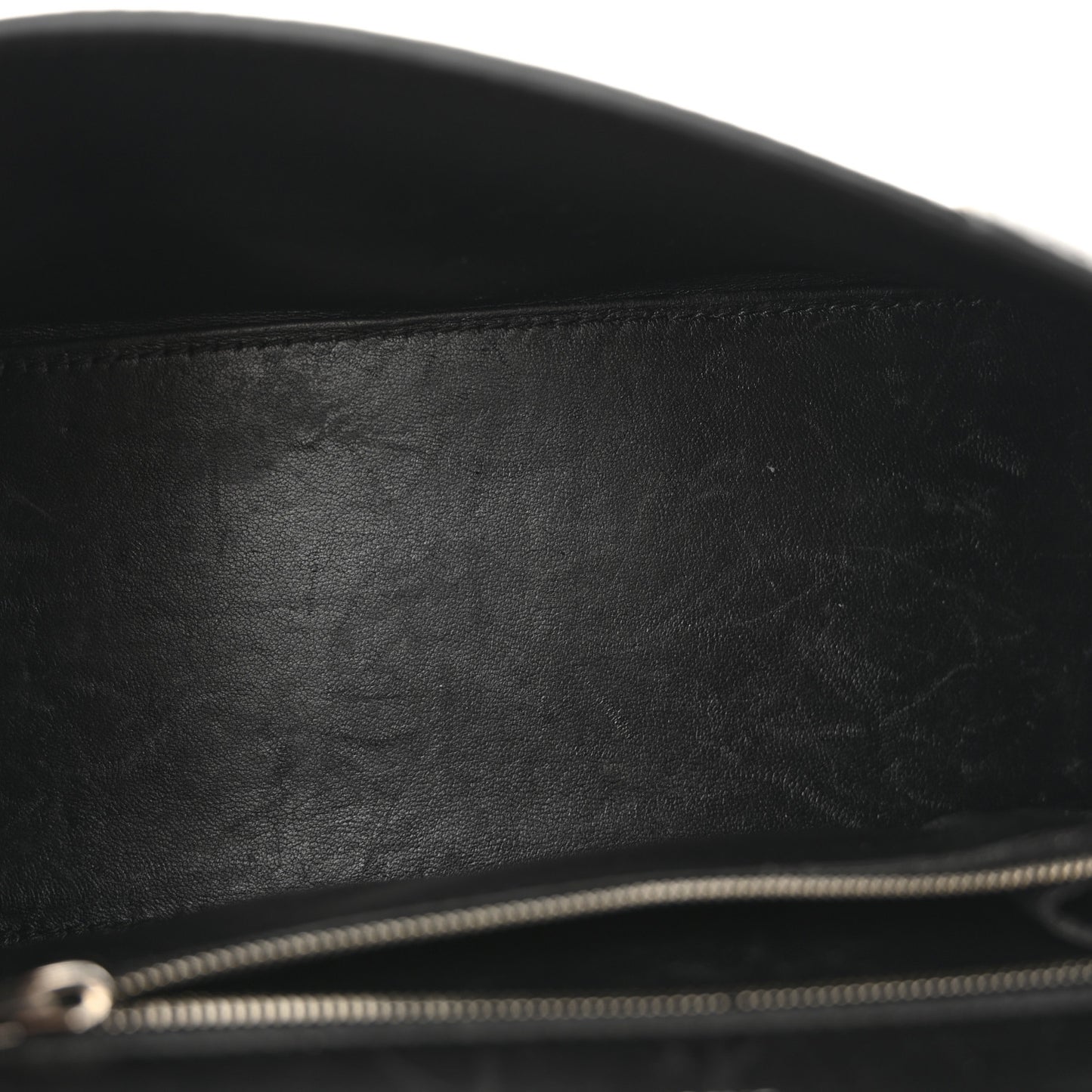 Grained Calfskin Small Hourglass Top Handle Bag Black