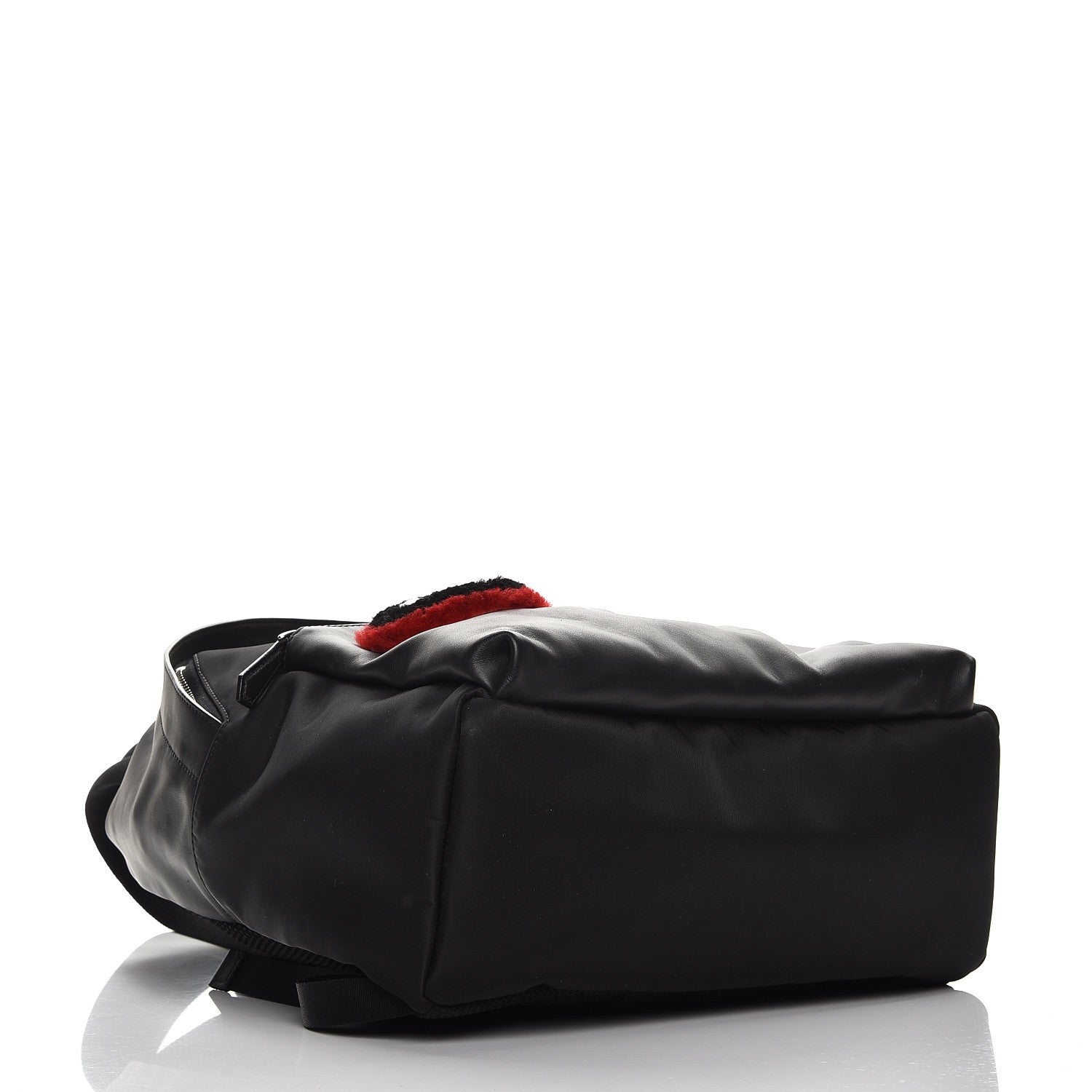 Fendi Nylon Calfskin Shearling Emoticon Backpack Black 4 of 8