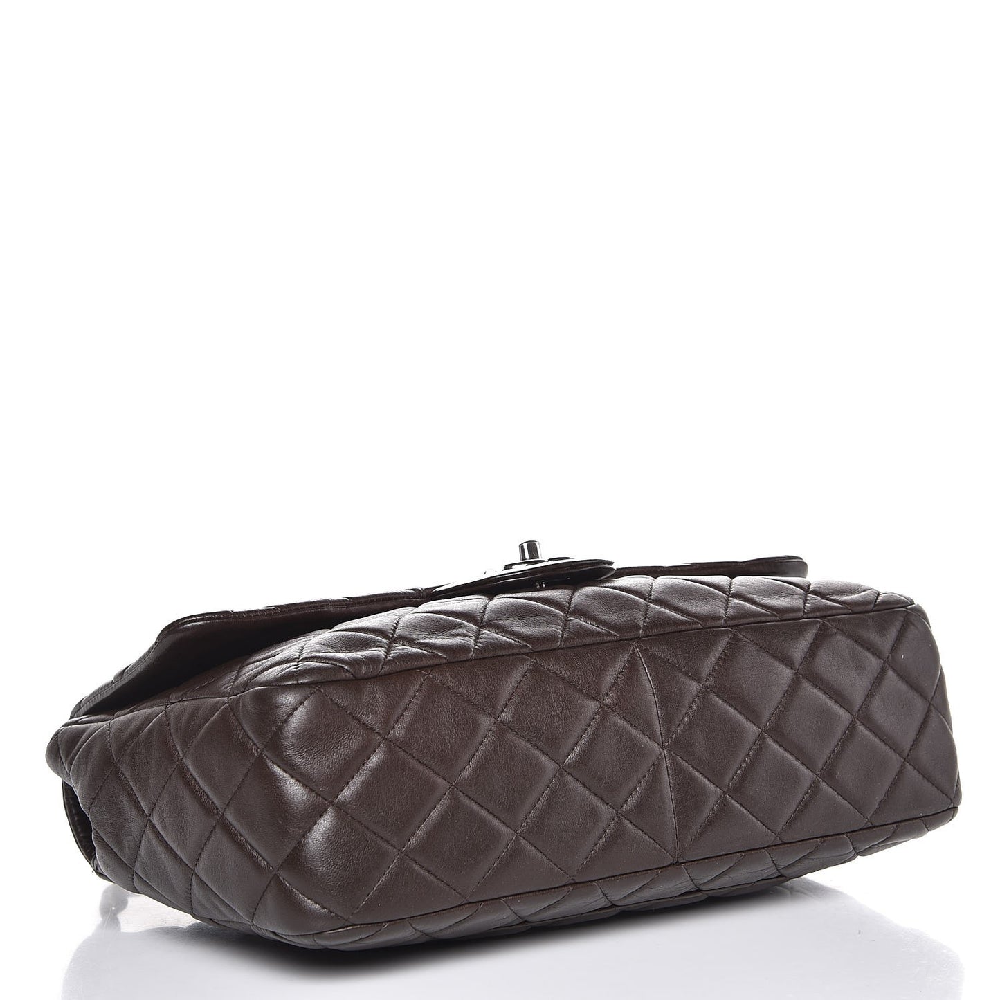 Lambskin Quilted Jumbo Single Flap Dark Brown