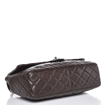 Chanel Lambskin Quilted Jumbo Single Flap Dark Brown 4 of 7
