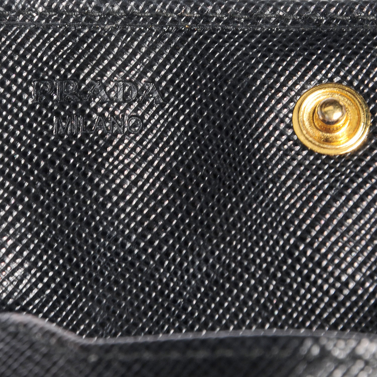 Prada Saffiano Metal Flap Card Holder Black 6 of 8