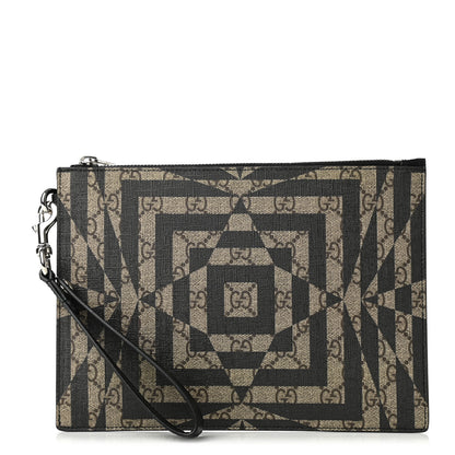 Gucci GG Supreme Monogram Caleido Wristlet Black 1 of 6