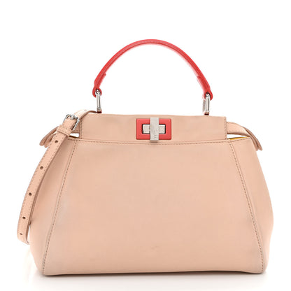 Fendi Nappa Colorblock Mini Peekaboo Iconic Satchel Plaster Sunflower Papavero 1 of 11