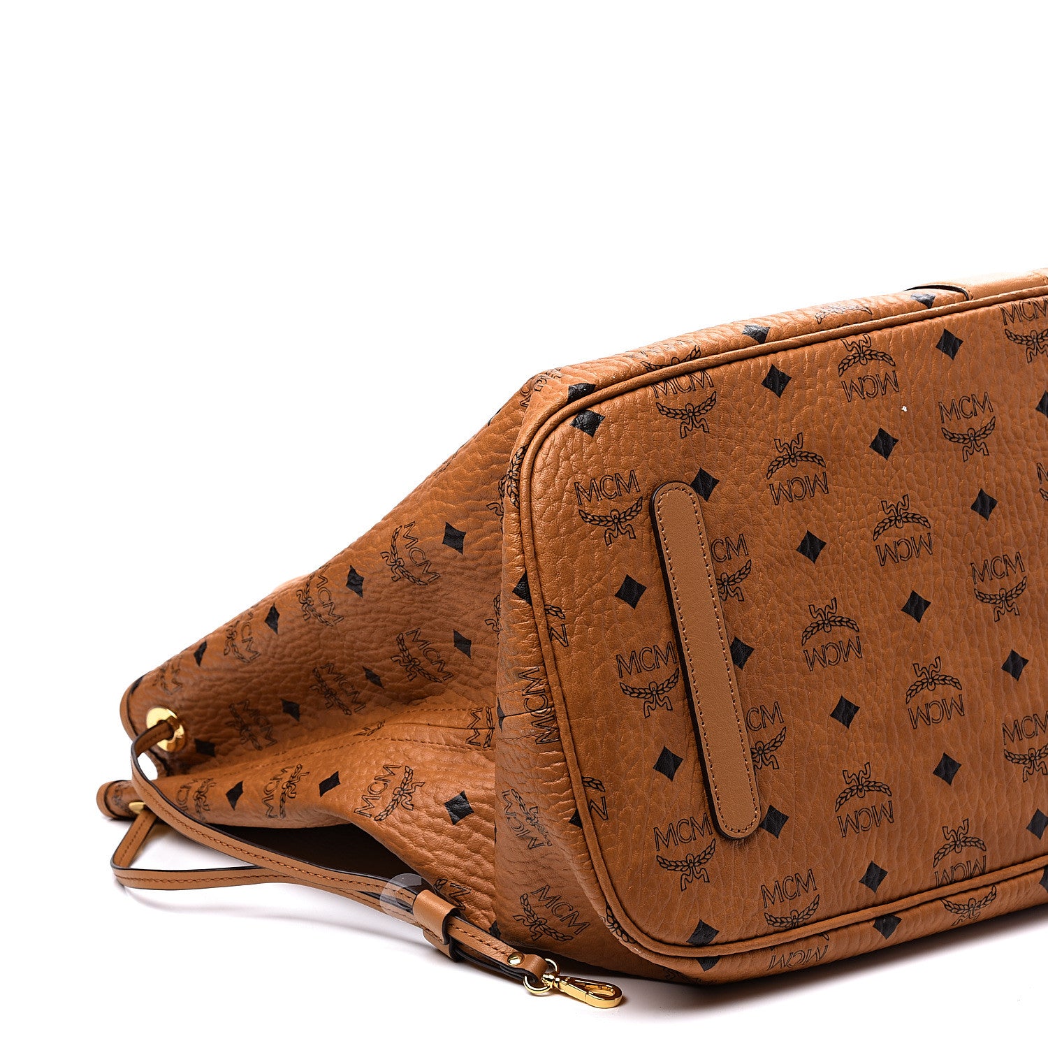 MCM Visetos Large Liz Reversible Shopper Tote Cognac 7 of 9