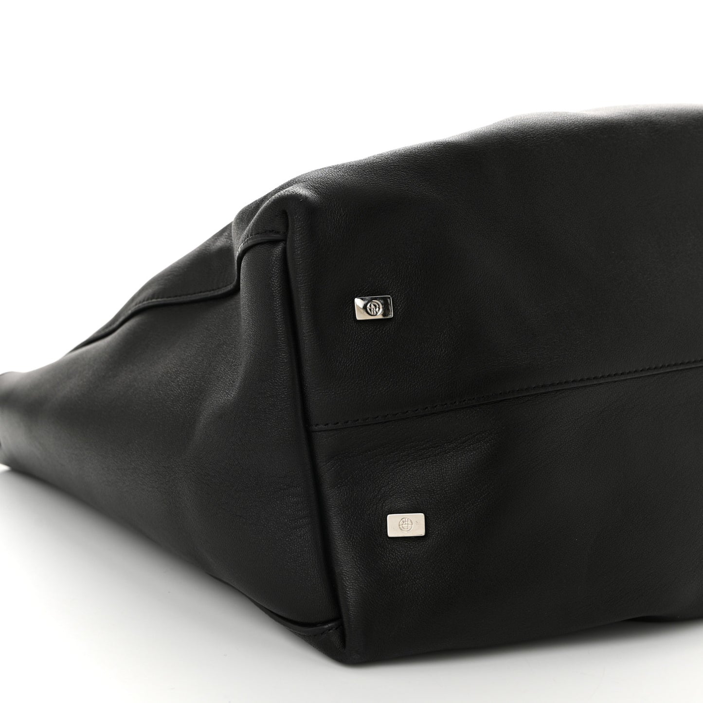 Calfskin Pleated Peggy Tote Black