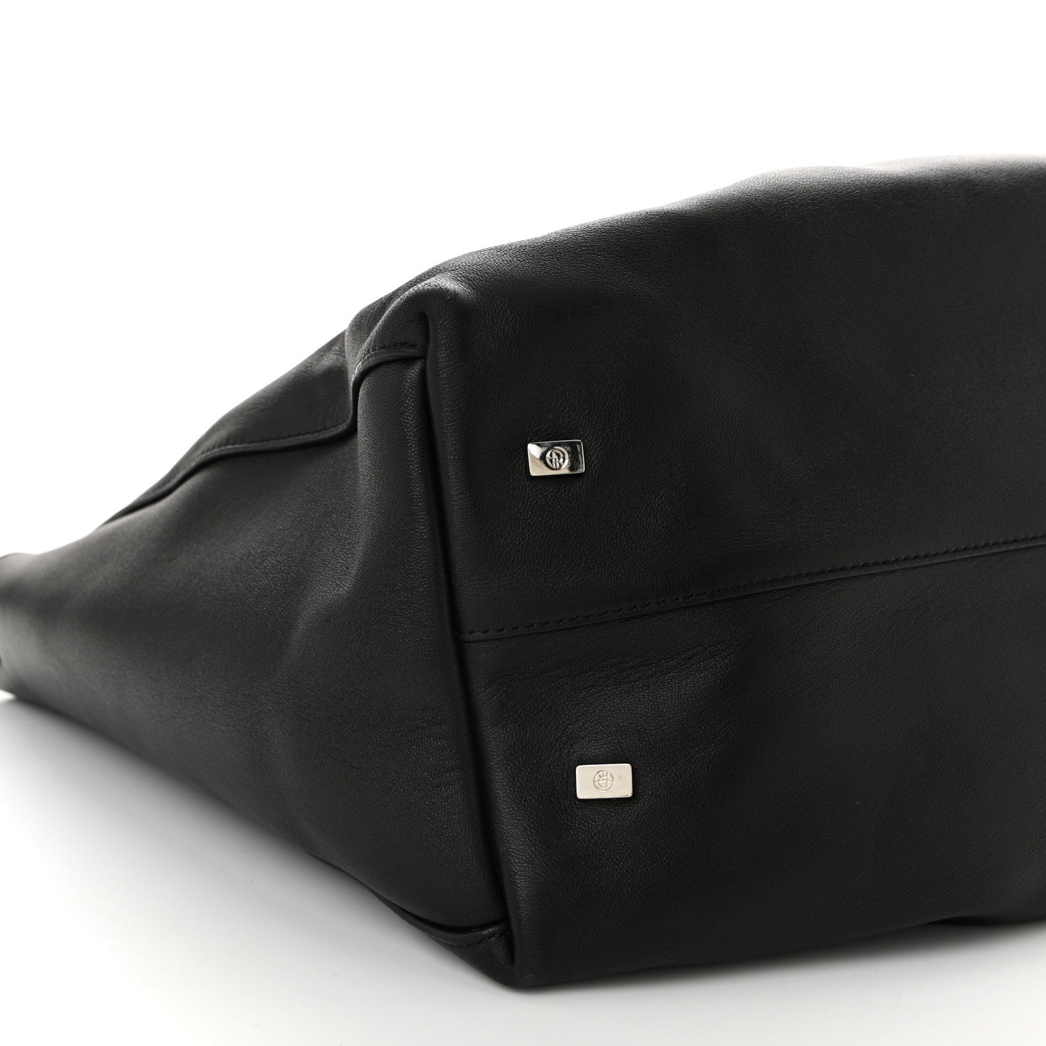 The Row Calfskin Pleated Peggy Tote Black 8 of 11