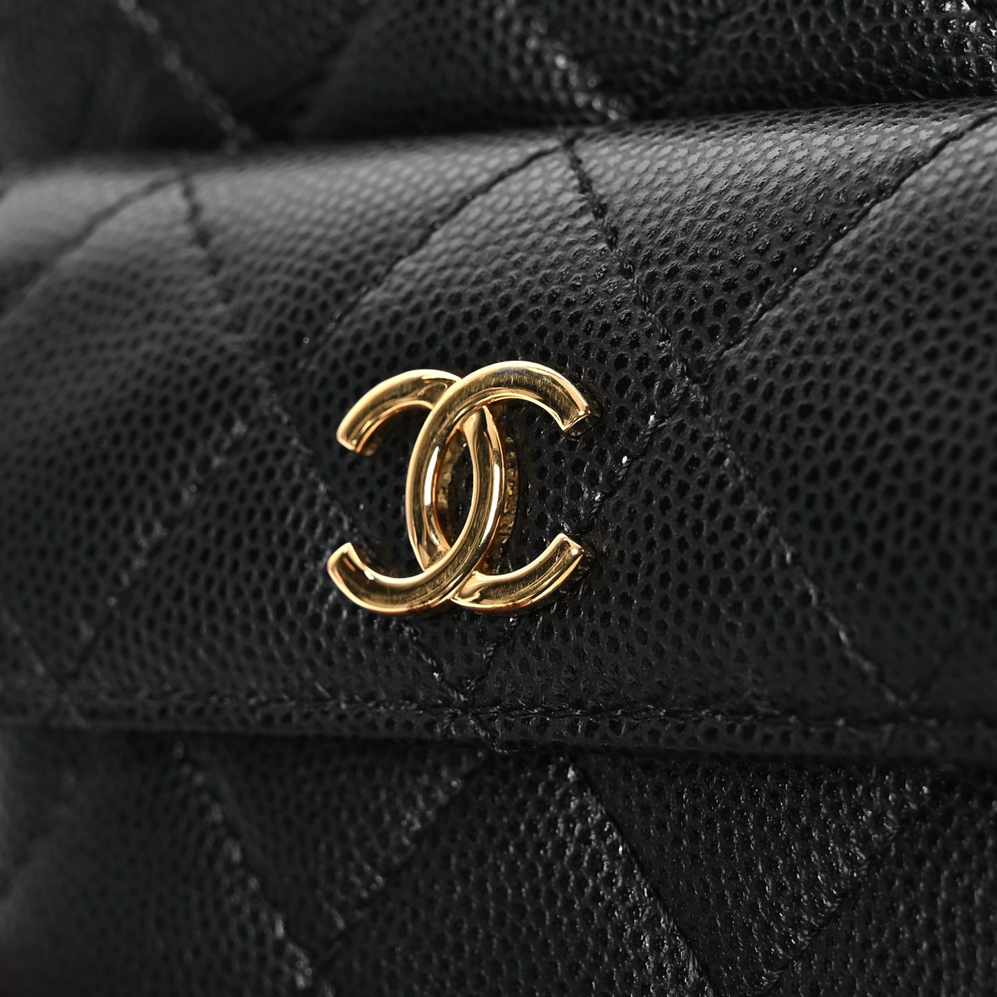 Caviar Quilted Polly Pocket Pouch Hobo Black