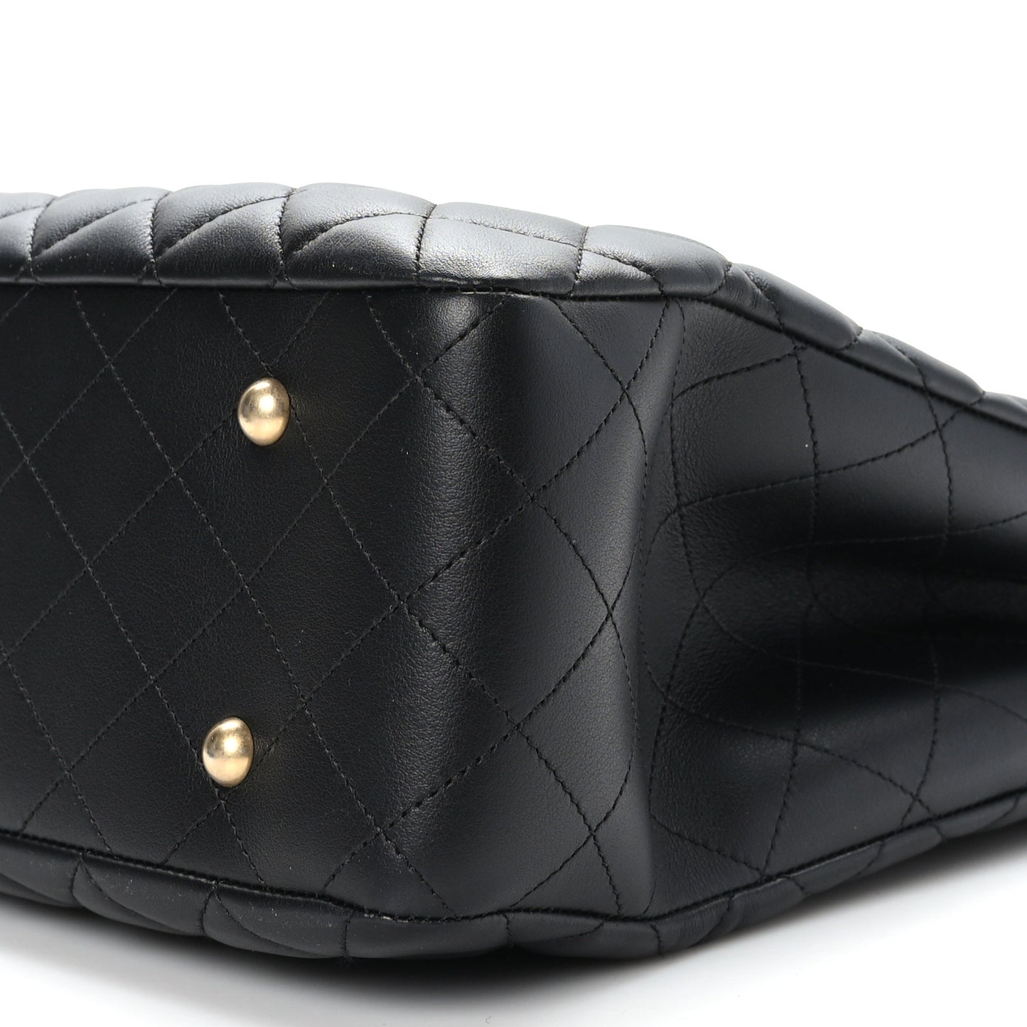 Calfskin Quilted Large Classic Shopping Tote Black