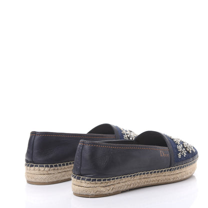 Christian Dior Denim Embroidered Riviera Espadrille 40 Bleu Jean 4 of 8