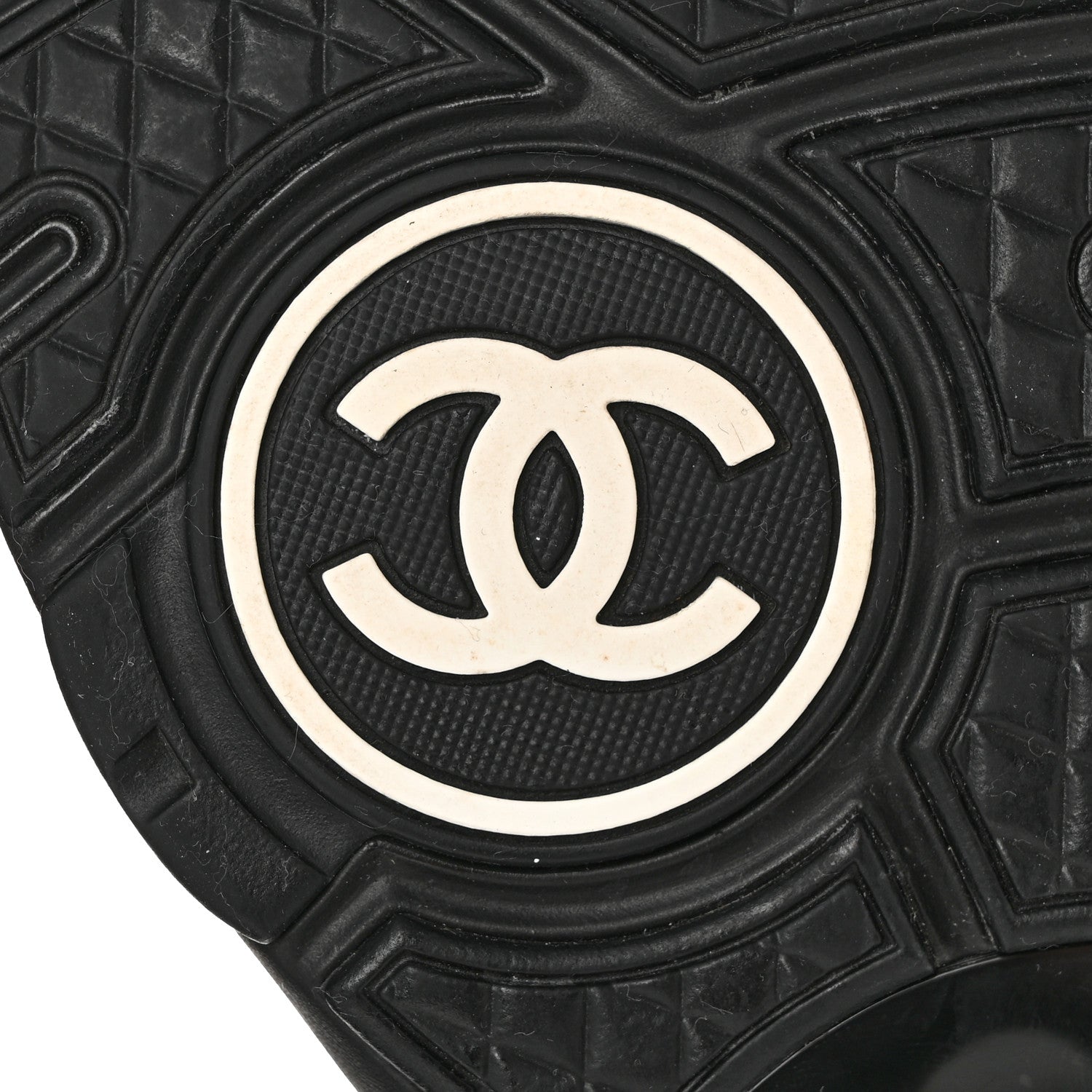 Chanel Mesh Suede Grained Calfskin Womens CC Sneakers 40.5 Black White 8 of 9