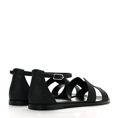 Hermes Epsom Santorini Sandals 37.5 Black 4 of 9