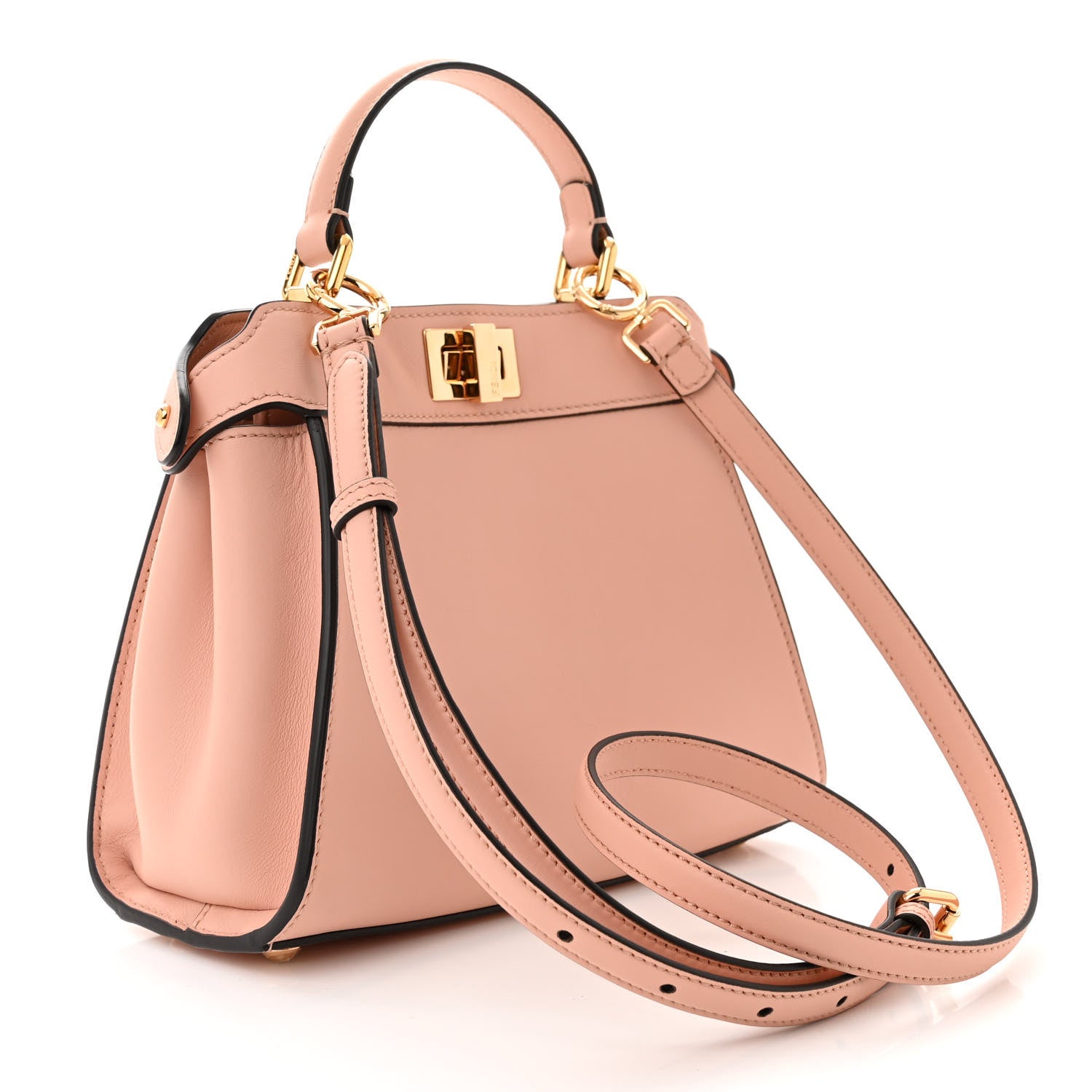 Fendi Nappa Pocket Mini Peekaboo Iconic Satchel Baby Pink 3 of 9