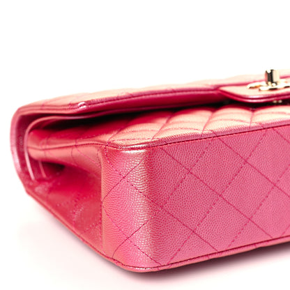 Chanel Iridescent Caviar Quilted Medium Double Flap Pink 8 of 9