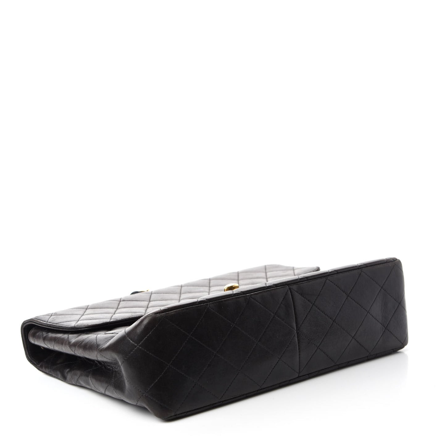 Lambskin Quilted XL Jumbo Single Flap Black