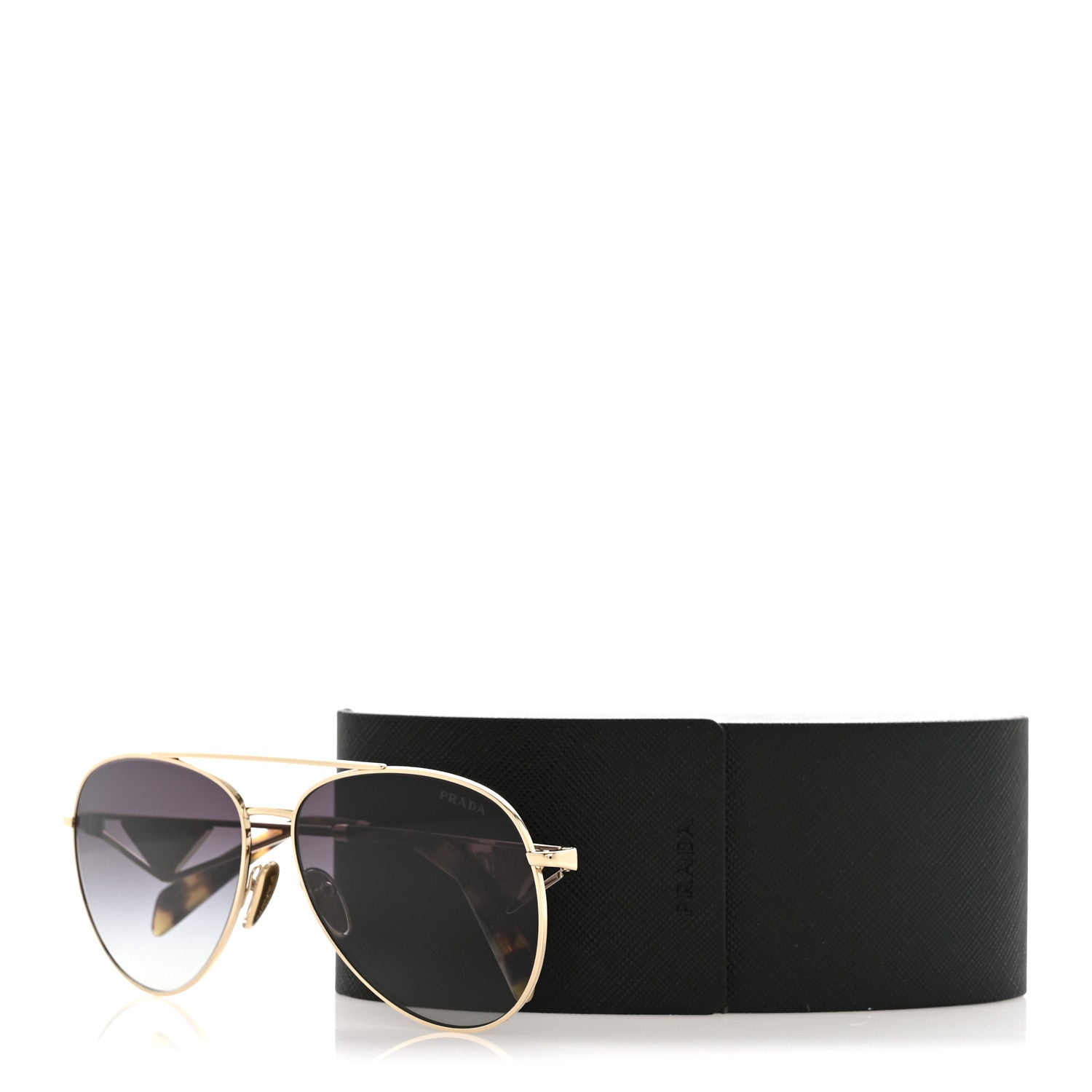 Prada Aviator Sunglasses SPR 73Z Gold Tortoise 8 of 8