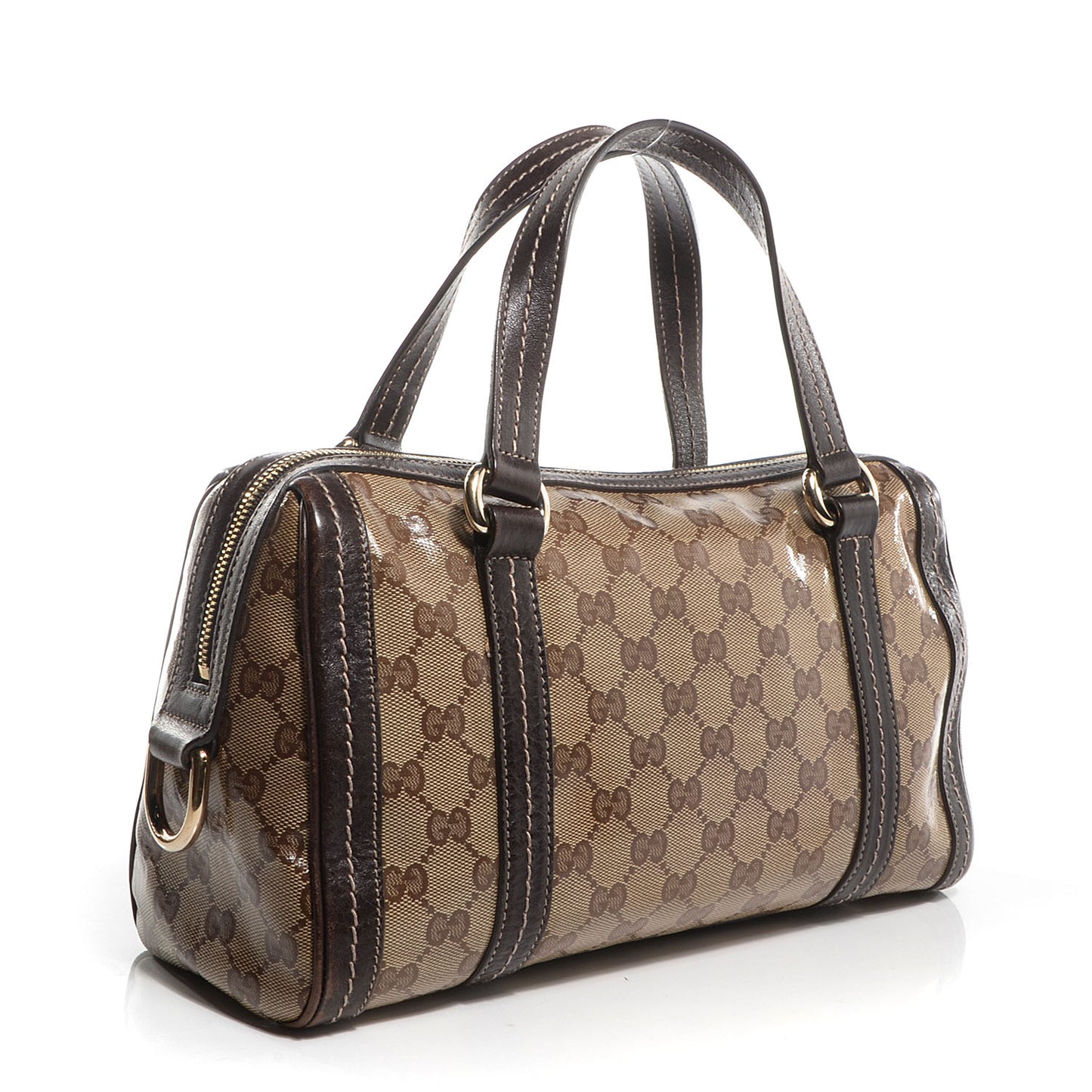 Crystal Monogram Duchessa Boston Bag Brown