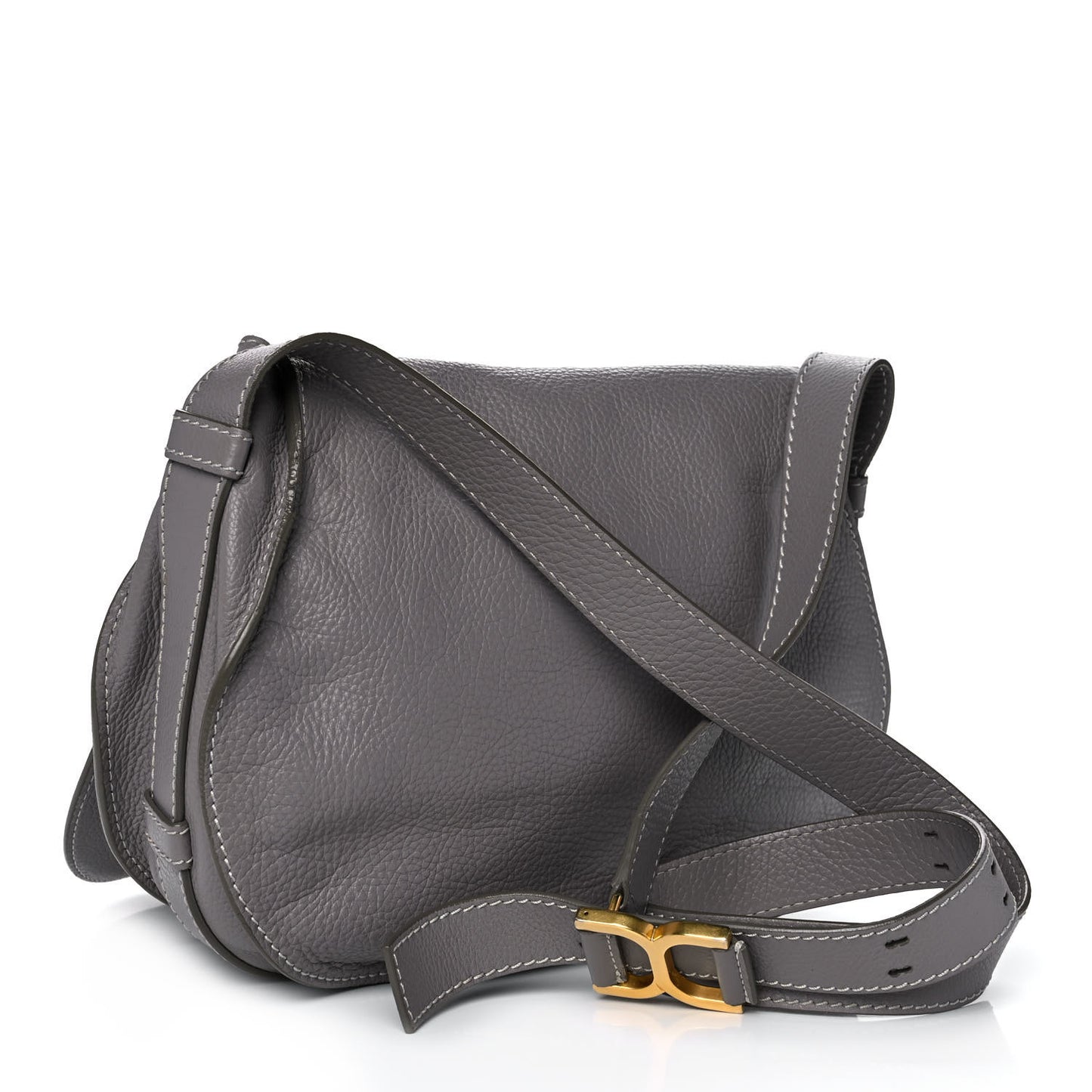 Calfskin Medium Marcie Round Crossbody Bag Cashmere Grey