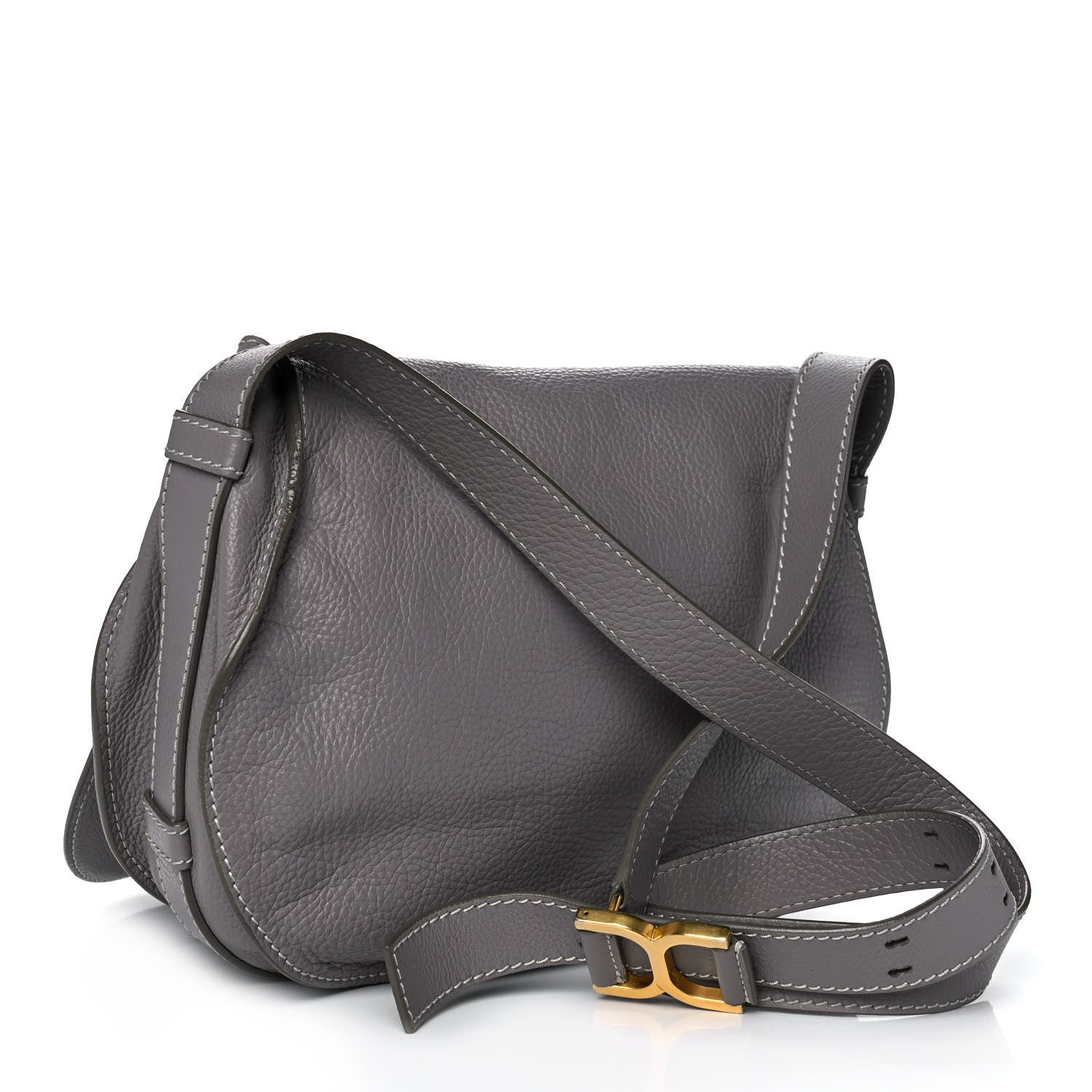 Chloe Calfskin Medium Marcie Round Crossbody Bag Cashmere Grey 3 of 12