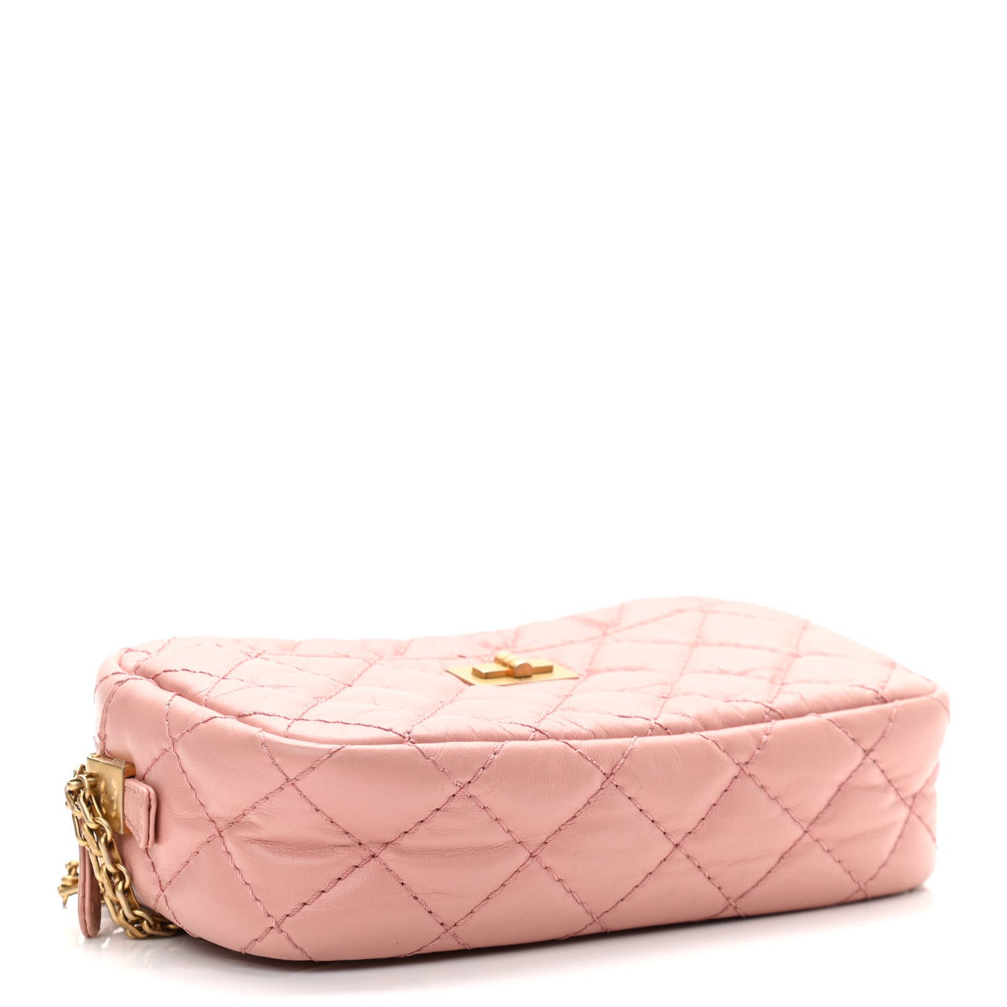Aged Calfskin Quilted Mini Reissue Camera Case Pink