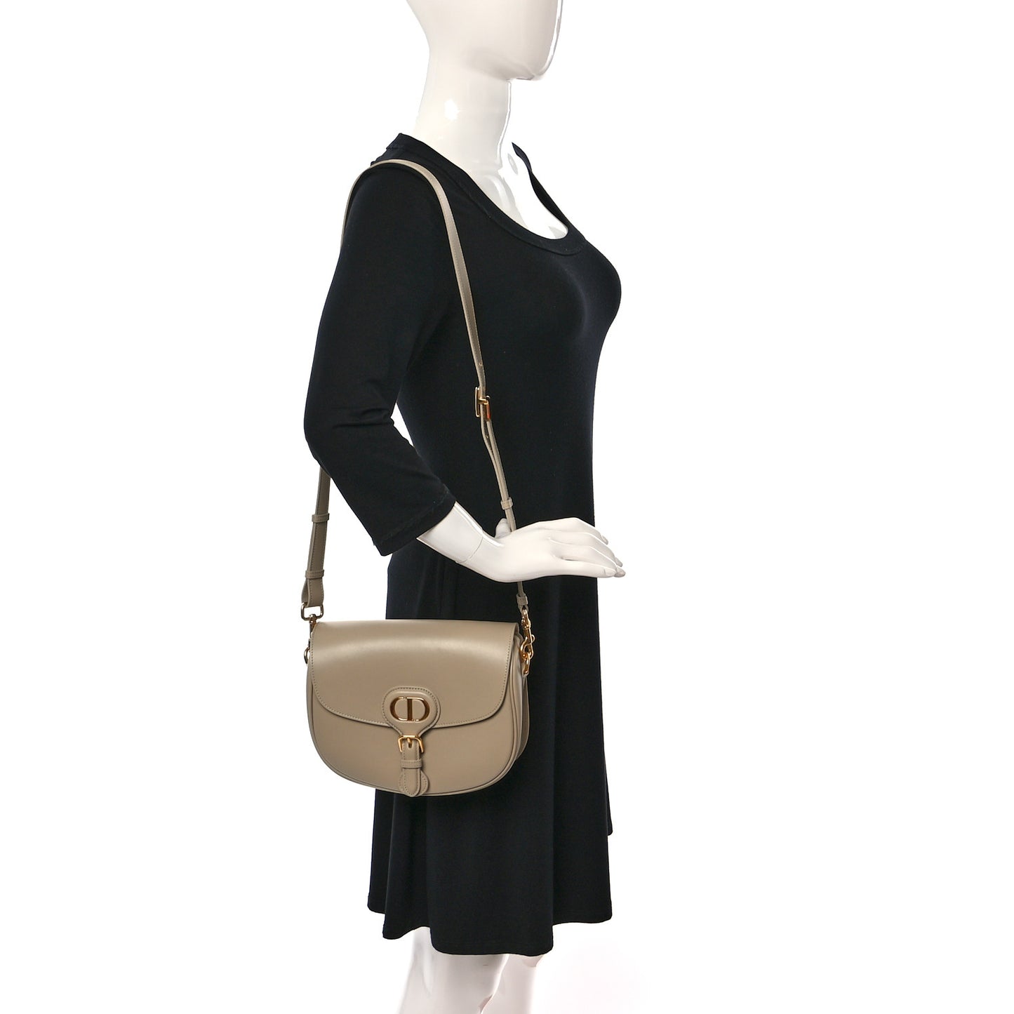 Box Calfskin Medium Bobby Flap Beige