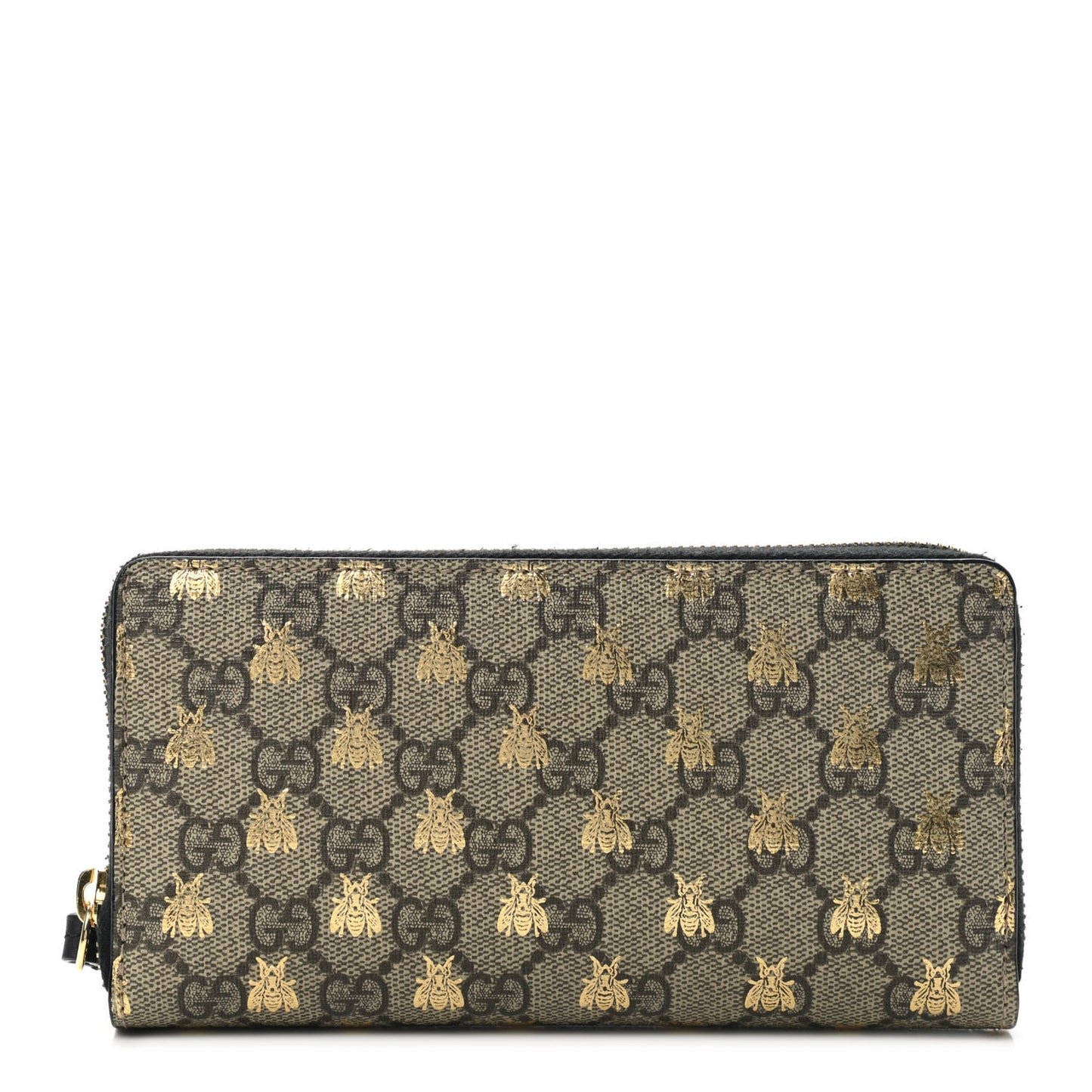 GG Supreme Monogram Bees Zip Around Wallet