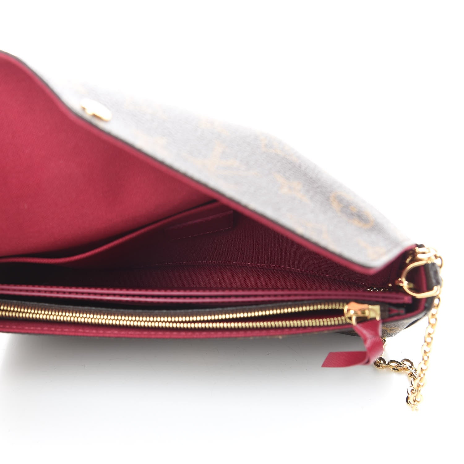 Louis Vuitton Monogram Pochette Felicie Chain Wallet Fuchsia 6 of 14