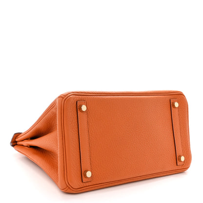 Hermes Taurillon Clemence Birkin 30 Orange 4 of 14