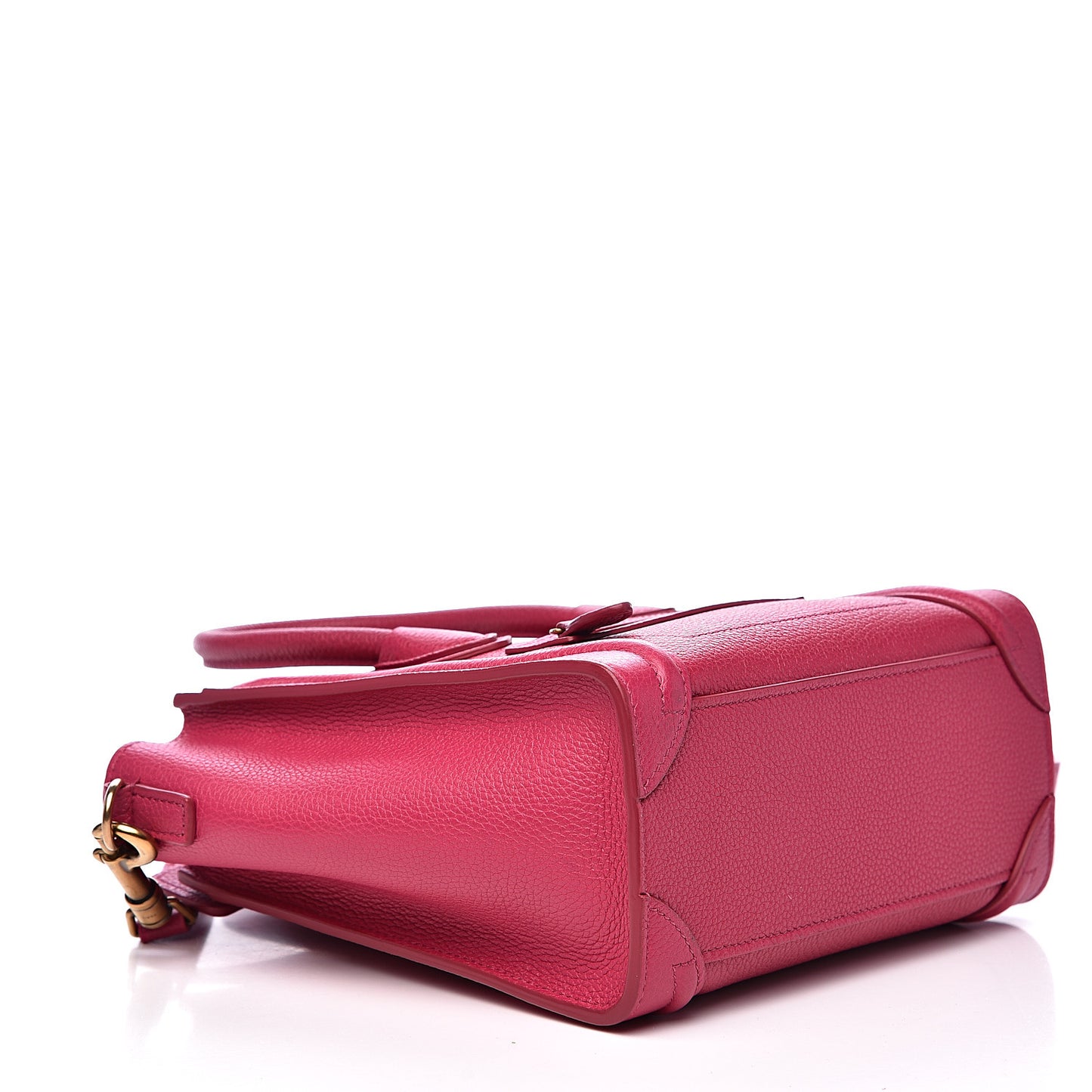 Drummed Calfskin Nano Luggage Fuchsia