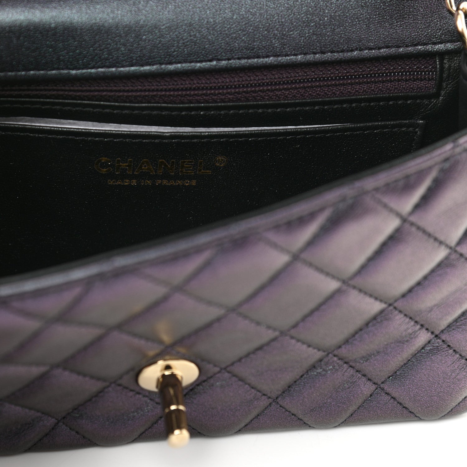 Chanel Iridescent Lambskin Quilted Mini Rectangular Flap Black 6 of 11