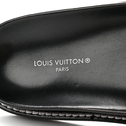 Louis Vuitton Calfskin Embossed Monogram Sunset Flat Comfort Mule 36 Black 7 of 9