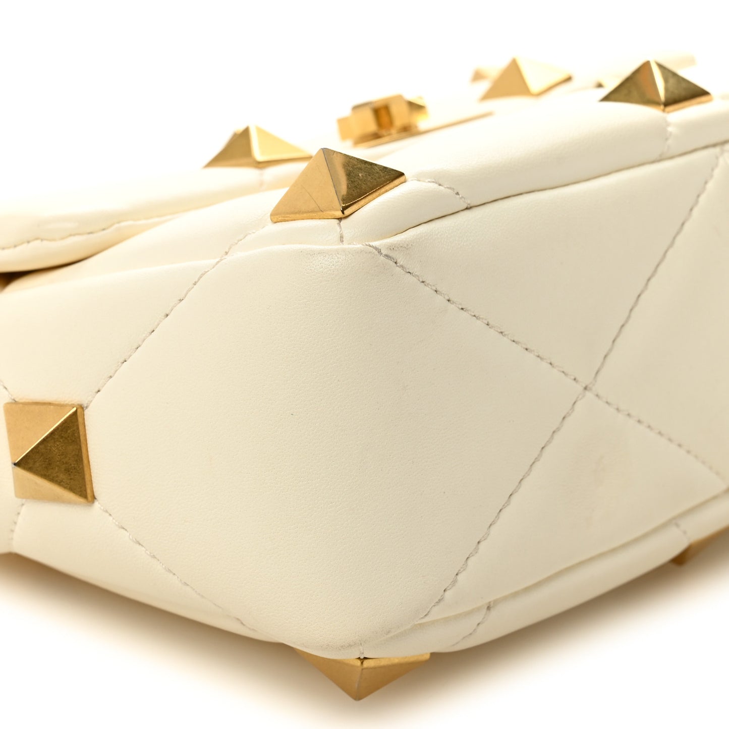 Nappa Medium Roman Stud Shoulder Bag Ivory
