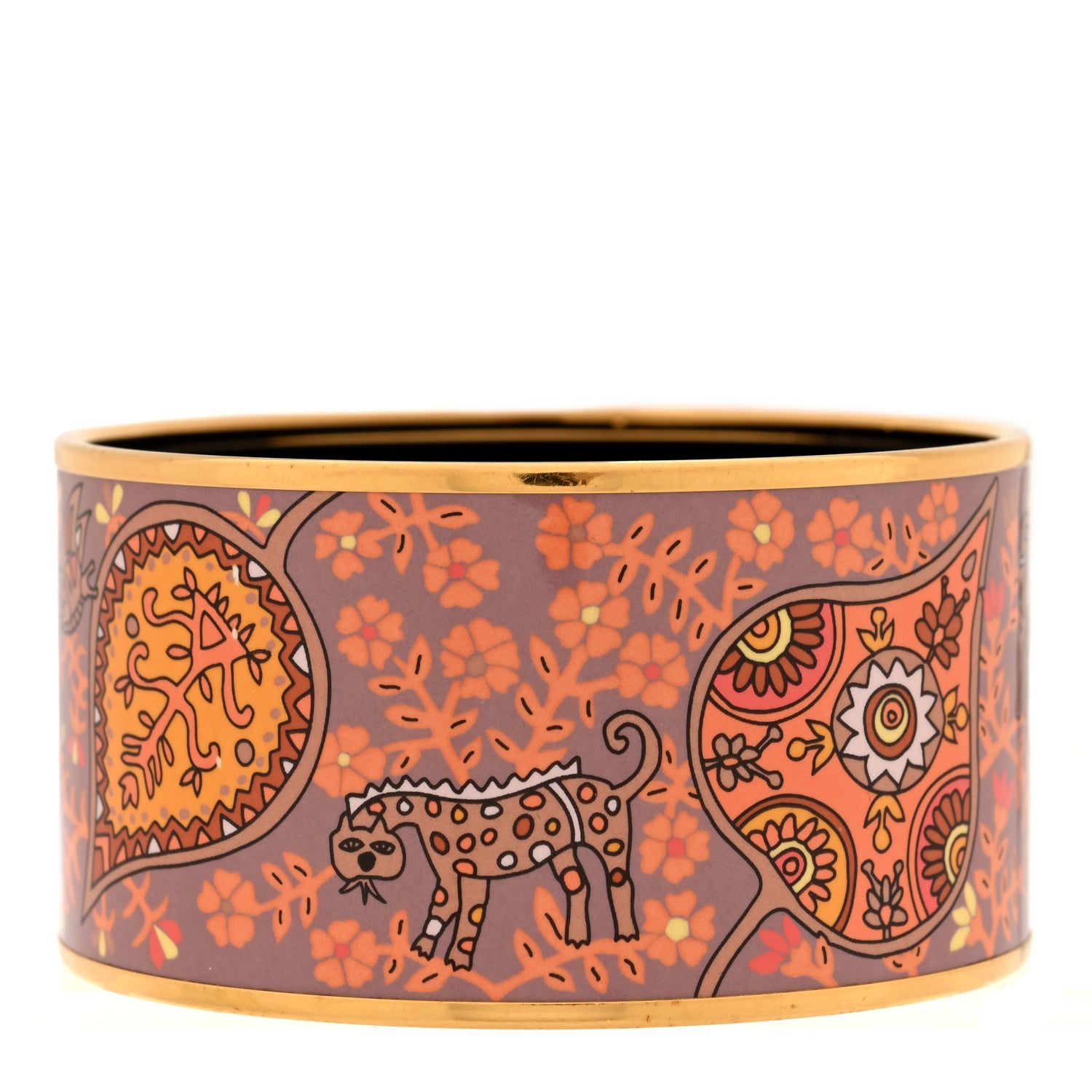 Hermes Enamel Printed L'arbre de Vie Extra Wide Bracelet 65 1 of 4