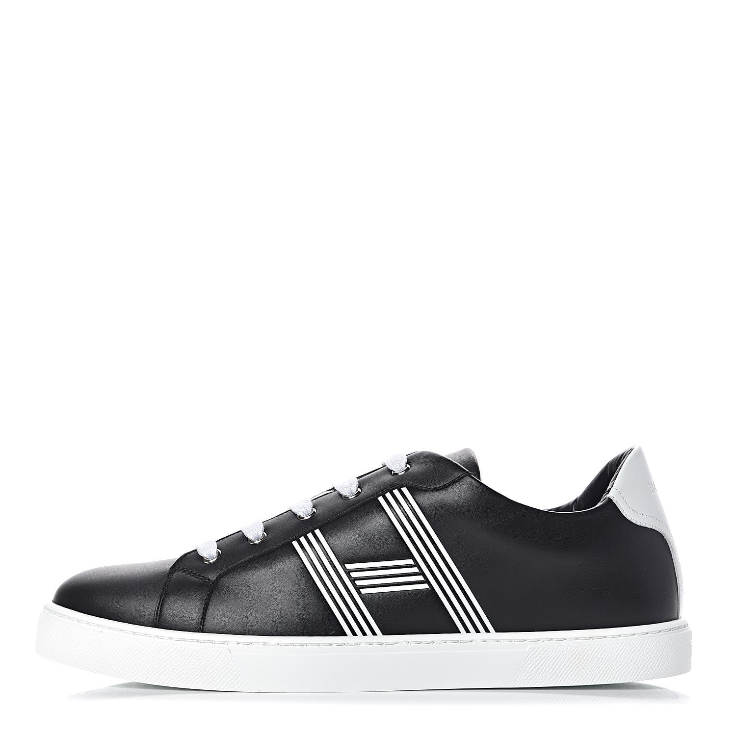 Hermes Calfskin Mens Advantage Sneakers 44 Black White 1 of 7