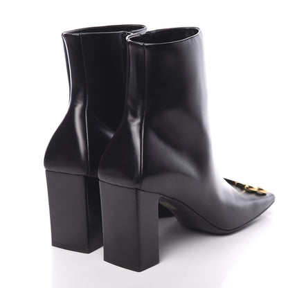 Balenciaga Calfskin Varenne BB Double Square 80mm Booties 39.5 Black Gold 4 of 12