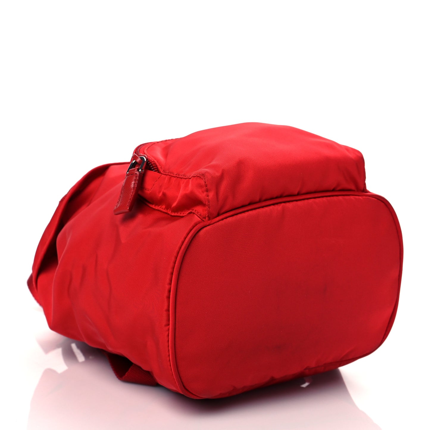 Tessuto Nylon Vela Saffiano Mini Single Snap Buckle Backpack Rosso