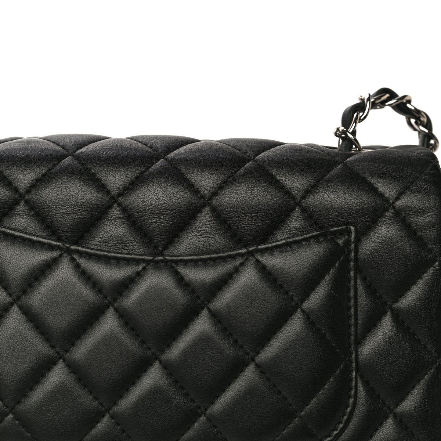 Lambskin Quilted Mini Rectangular Flap Black