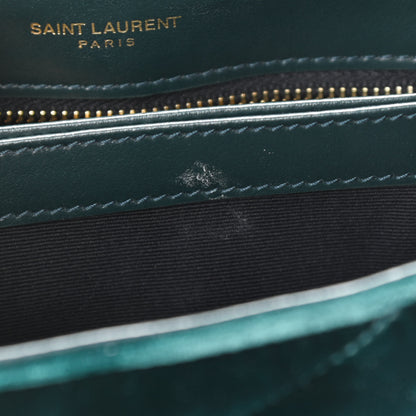 Saint Laurent Velvet Y Quilted Monogram Toy Loulou Crossbody Bag Dark Ottanio 14 of 15