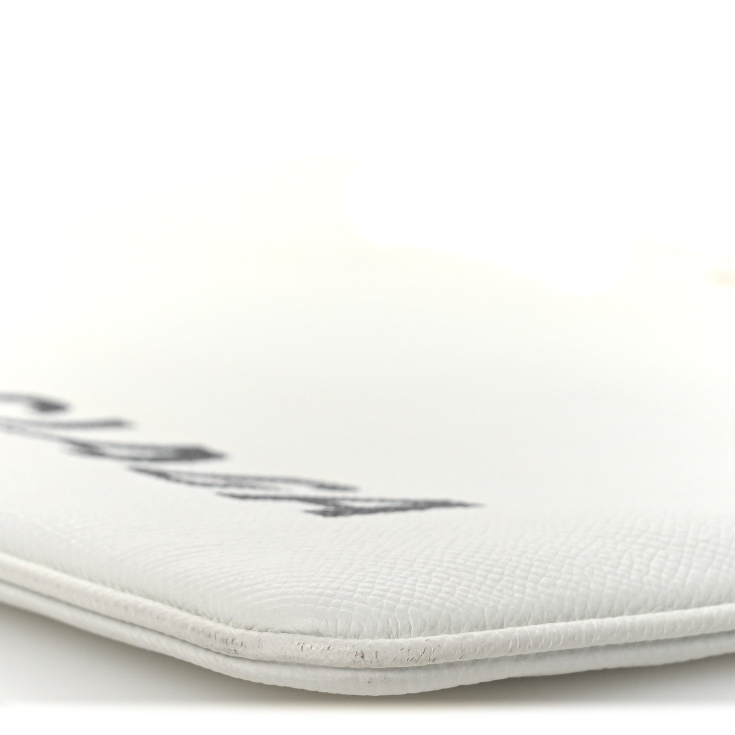 Balenciaga Calfskin Logo Large Zip Pouch White 10 of 13