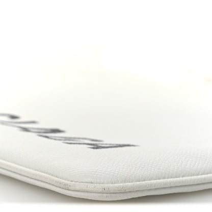 Balenciaga Calfskin Logo Large Zip Pouch White 10 of 13