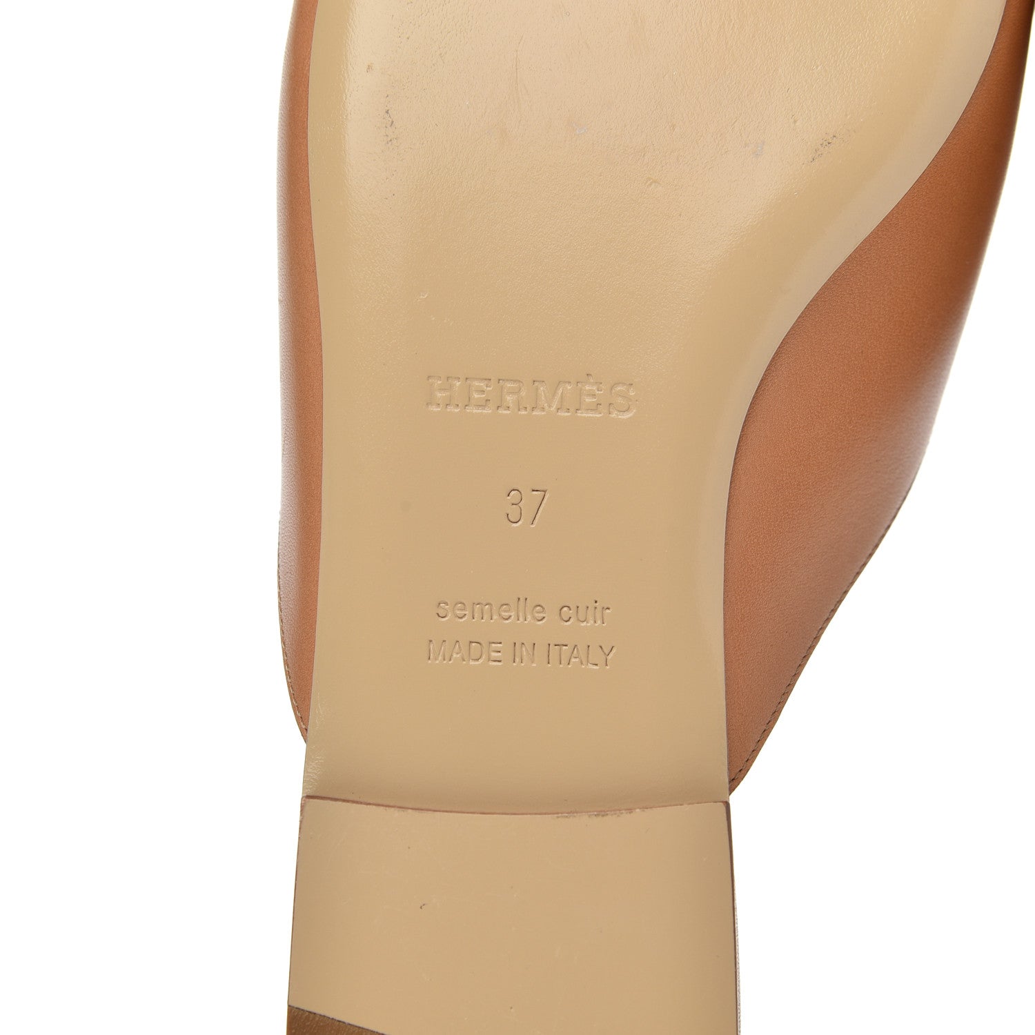 Hermes Calfskin Tangeria Mules 37 Naturel 7 of 17