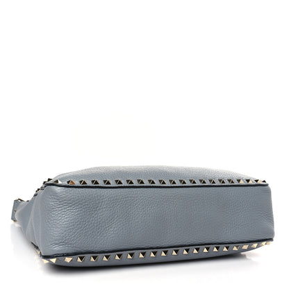 Valentino Garavani Pebbled Calfskin Large Rockstud Flip-Lock Messenger Bag Light Stone 4 of 8