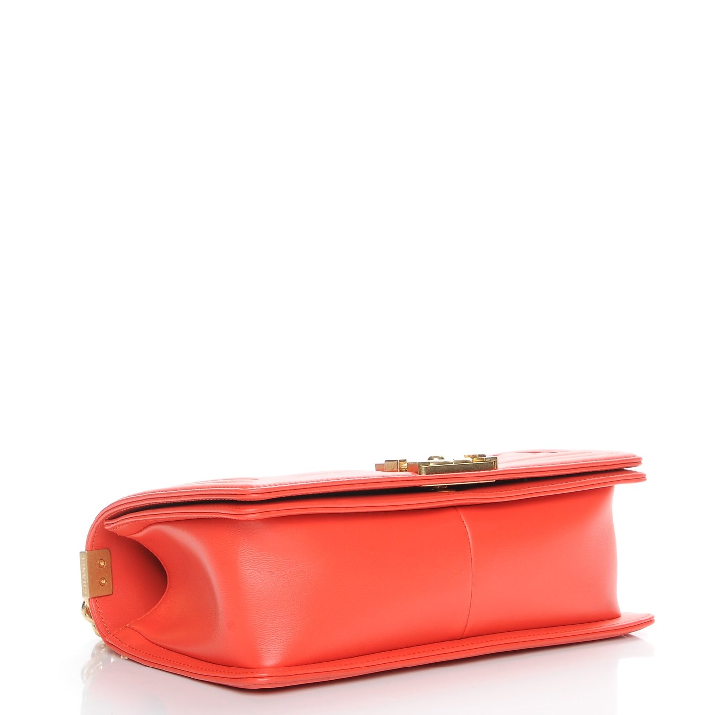 Calfskin Quilted Medium Boy Flap Red