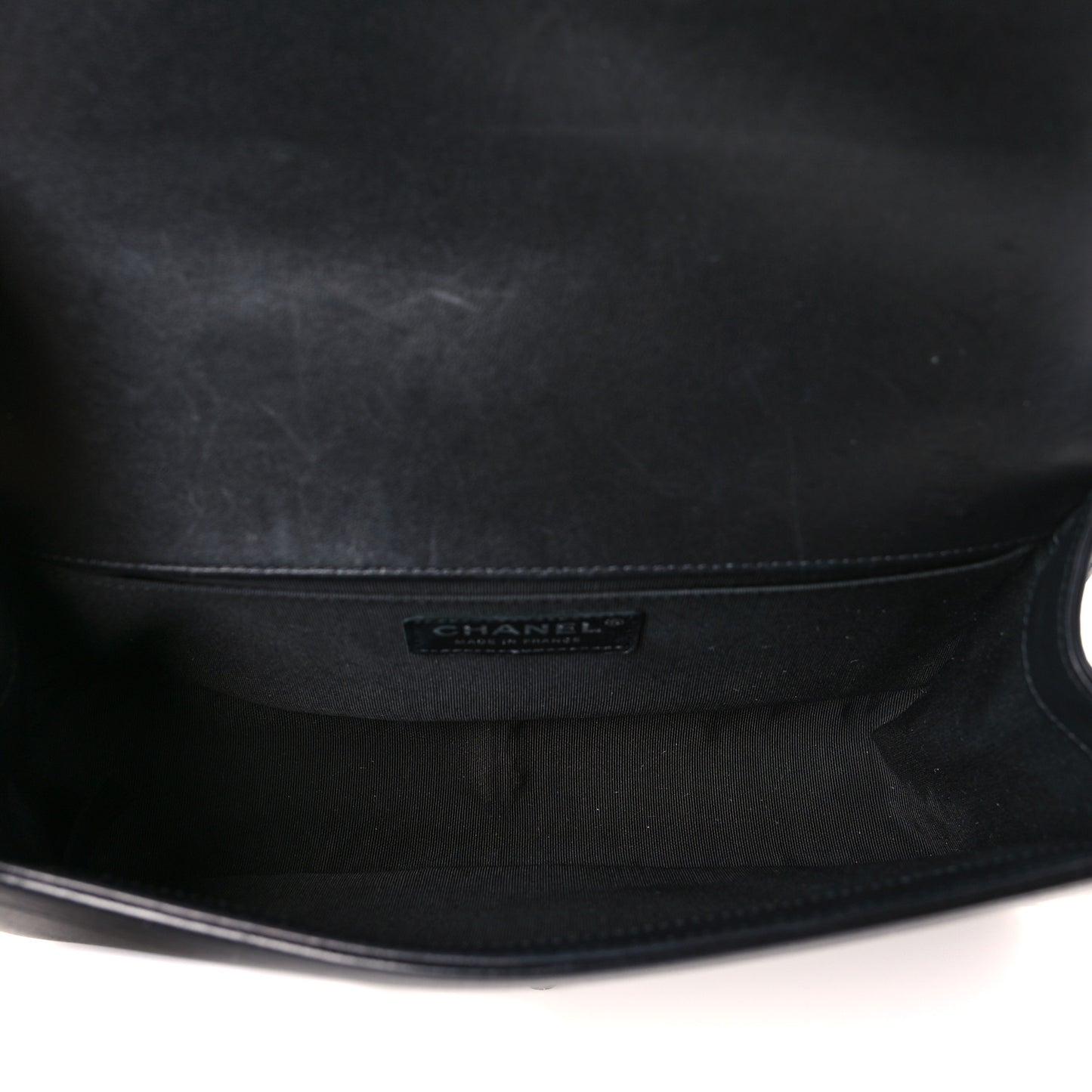 Lambskin Pleated Medium Boy Flap Navy