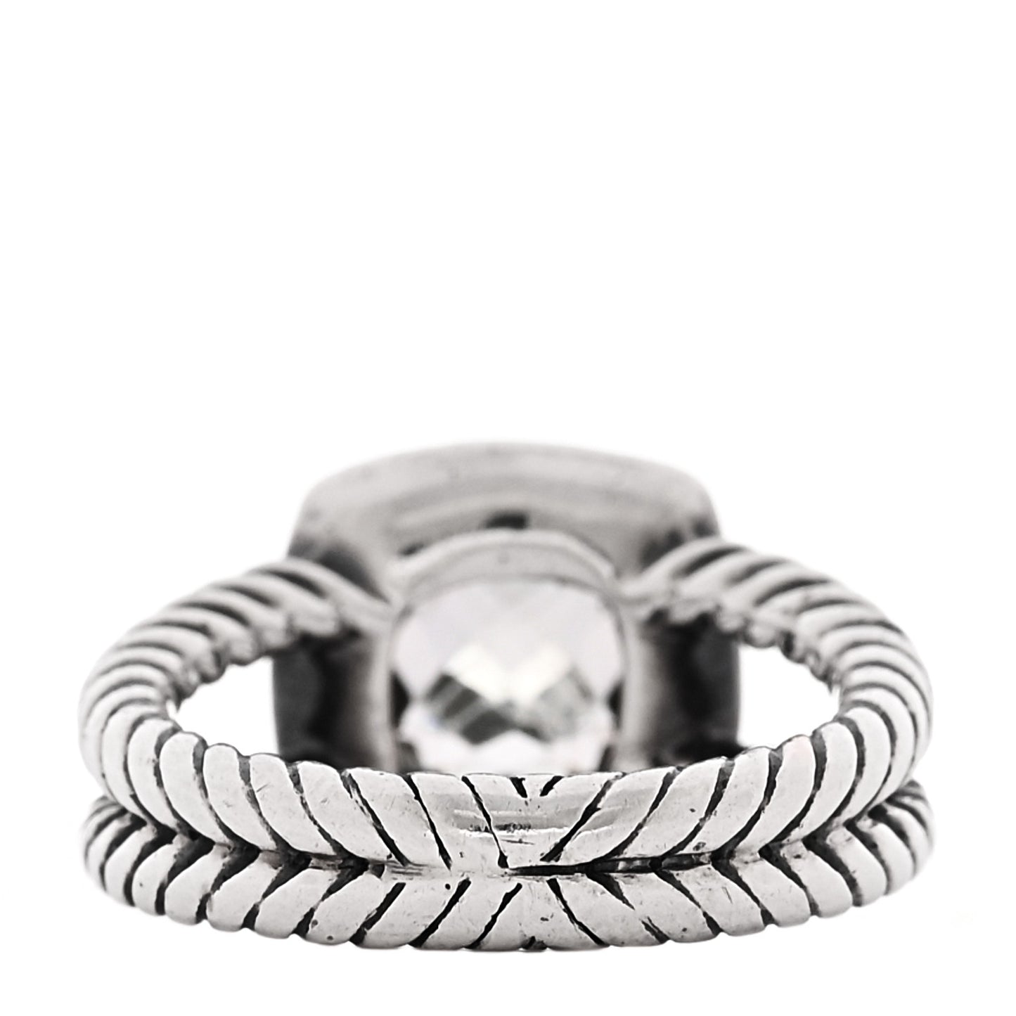 Sterling Silver Diamond Prasiolite 7mm Petite Albion Ring 48 4.5